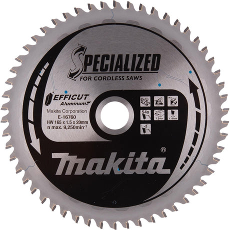 Accessoires Makita e-16760 | lame de scie transversale et circulaire | aluminium | efficace | 165x20mm | 54t-e-16760