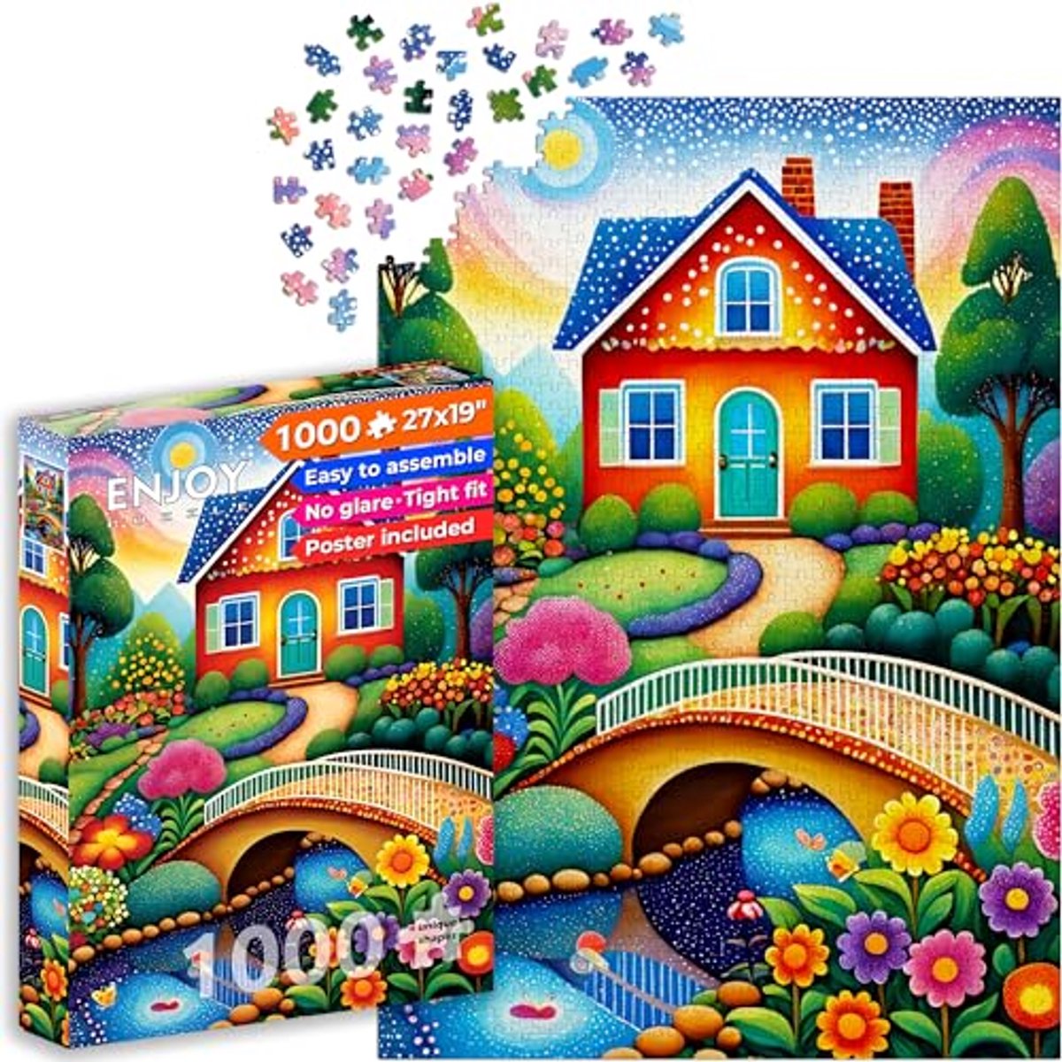 Profitez du puzzle Maison des couleurs 1000 pièces