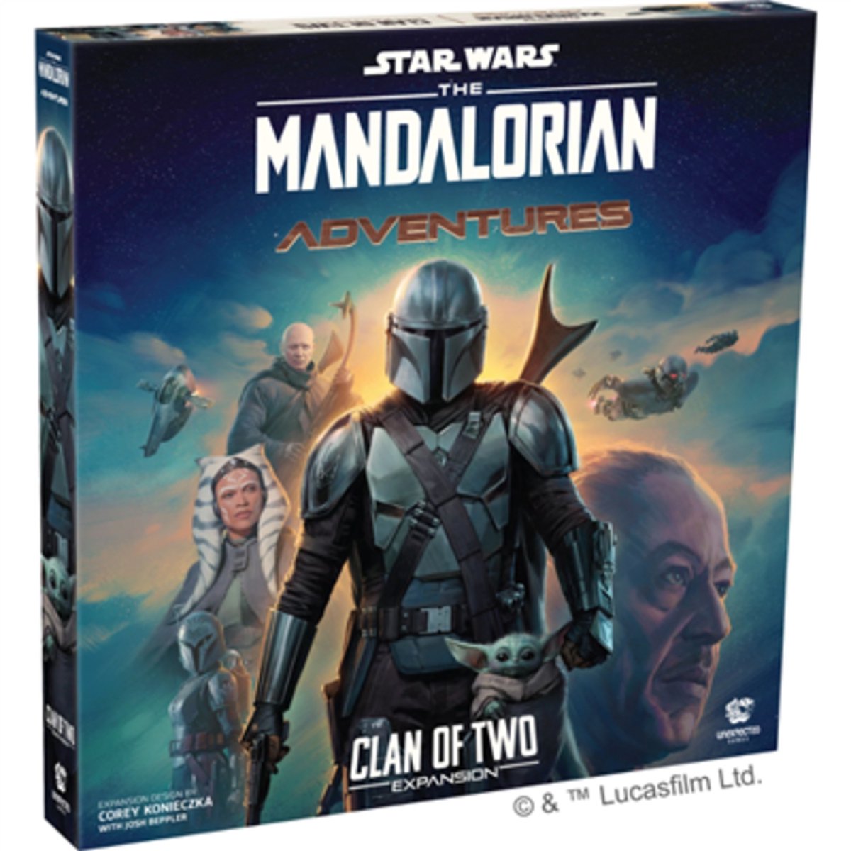 Asmodee star wars jeu de société aventures mandaloriennes clan de deux extensions.