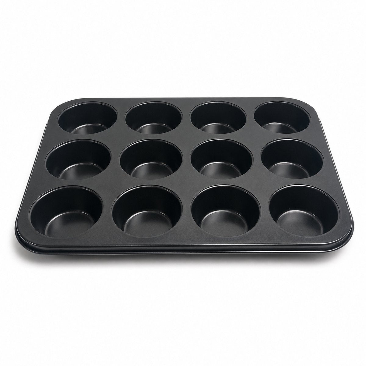 Moule à muffins kozie sans marque sans marque pour 12 muffins – sans pfas – moule antiadhésif – moule à cupcakes – métal – anthracite