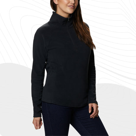 Columbia glacial™ iv 1 2 zip polaire pull - pull polaire avec demi-zip - pull d'extérieur femme - noir - taille xs