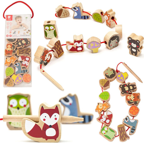 Classic World Wooden Responsed Perles Forest Animaux