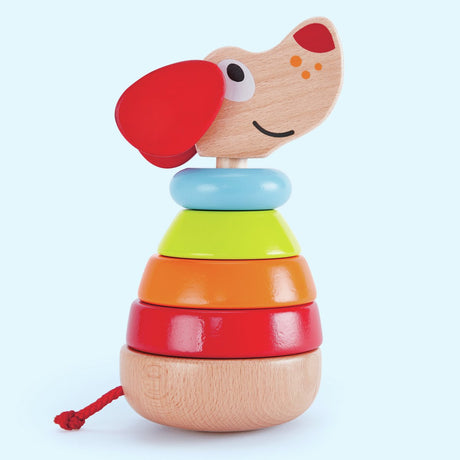 Hape stacking dog pepe - tour empilable en bois avec son pour bébés à partir de 12 mois