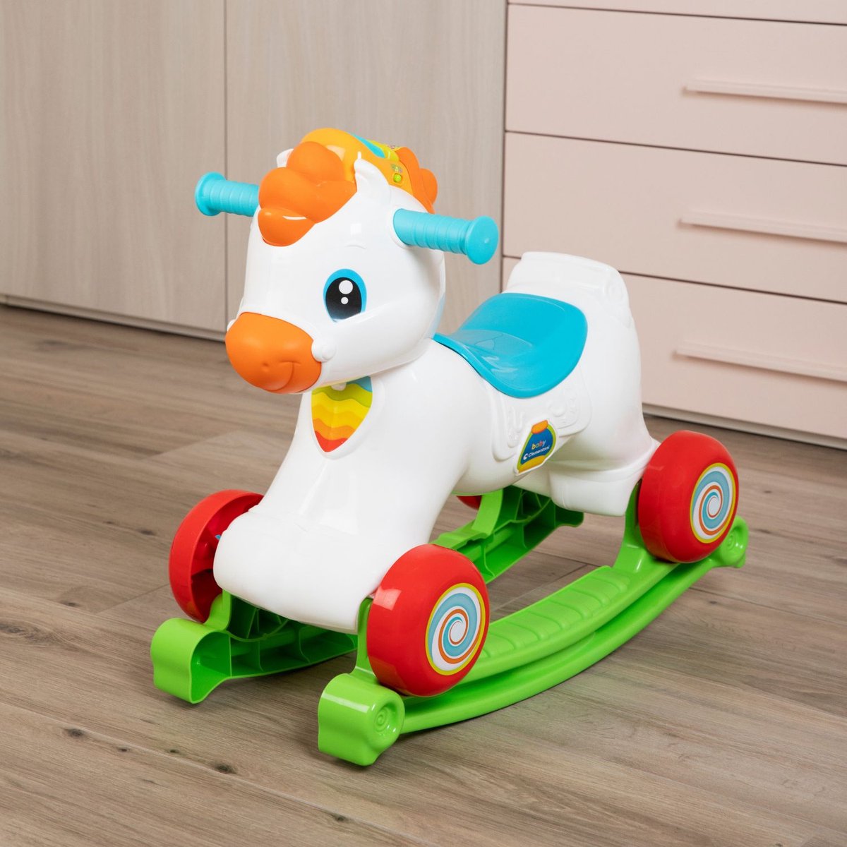 Clementoni baby - rocky le cheval à bascule 3en1