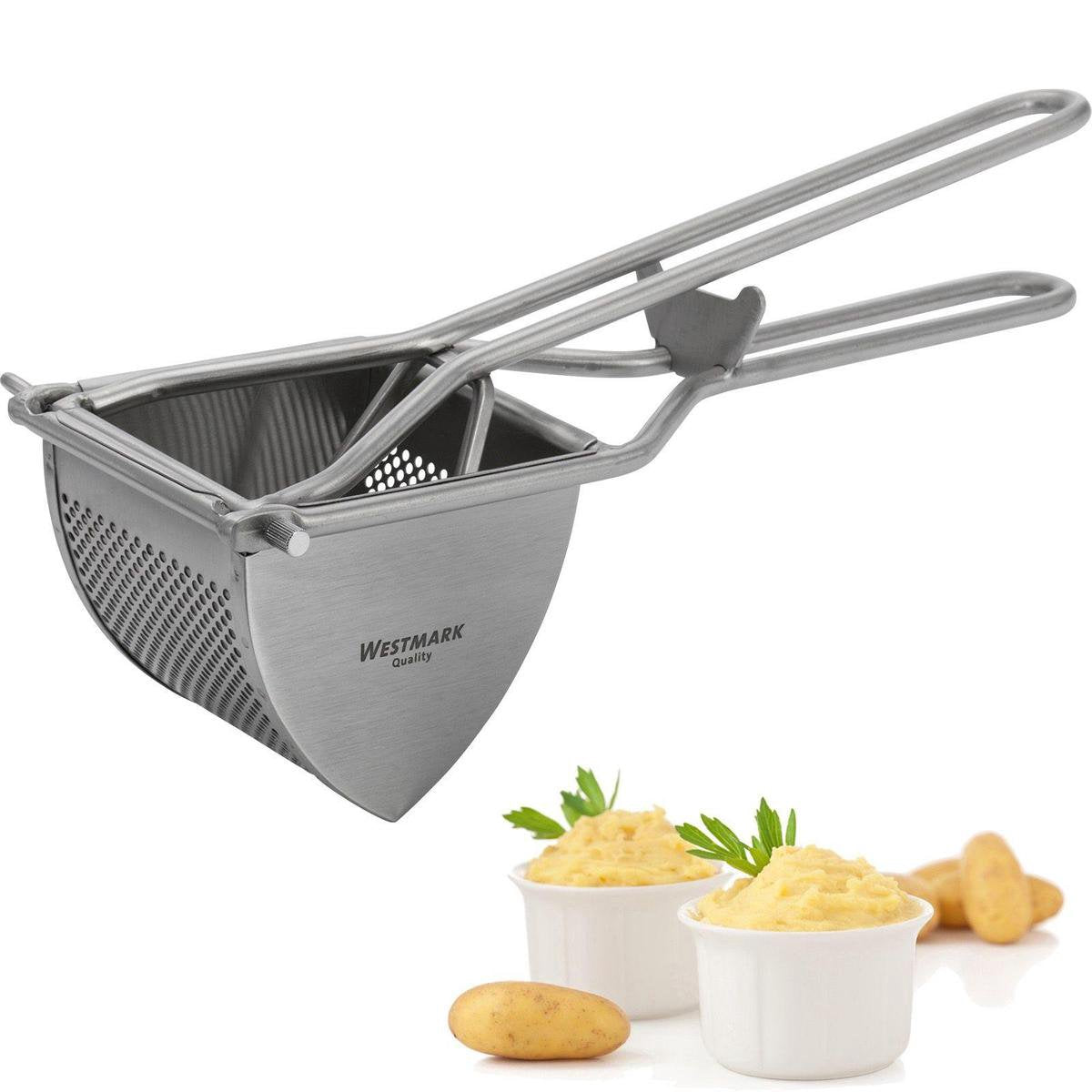 Presse-purée Westmark, avec trous ronds, acier inoxydable, longueur : 30 cm, triangle, argent, 61262260