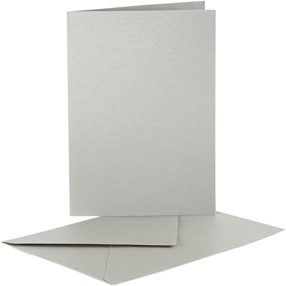 Cartes et enveloppes en nacre Creativ company, format carte 10,5x15 cm, format enveloppe 11,5x16,5 cm, argent, 10 jeux 1 boîte