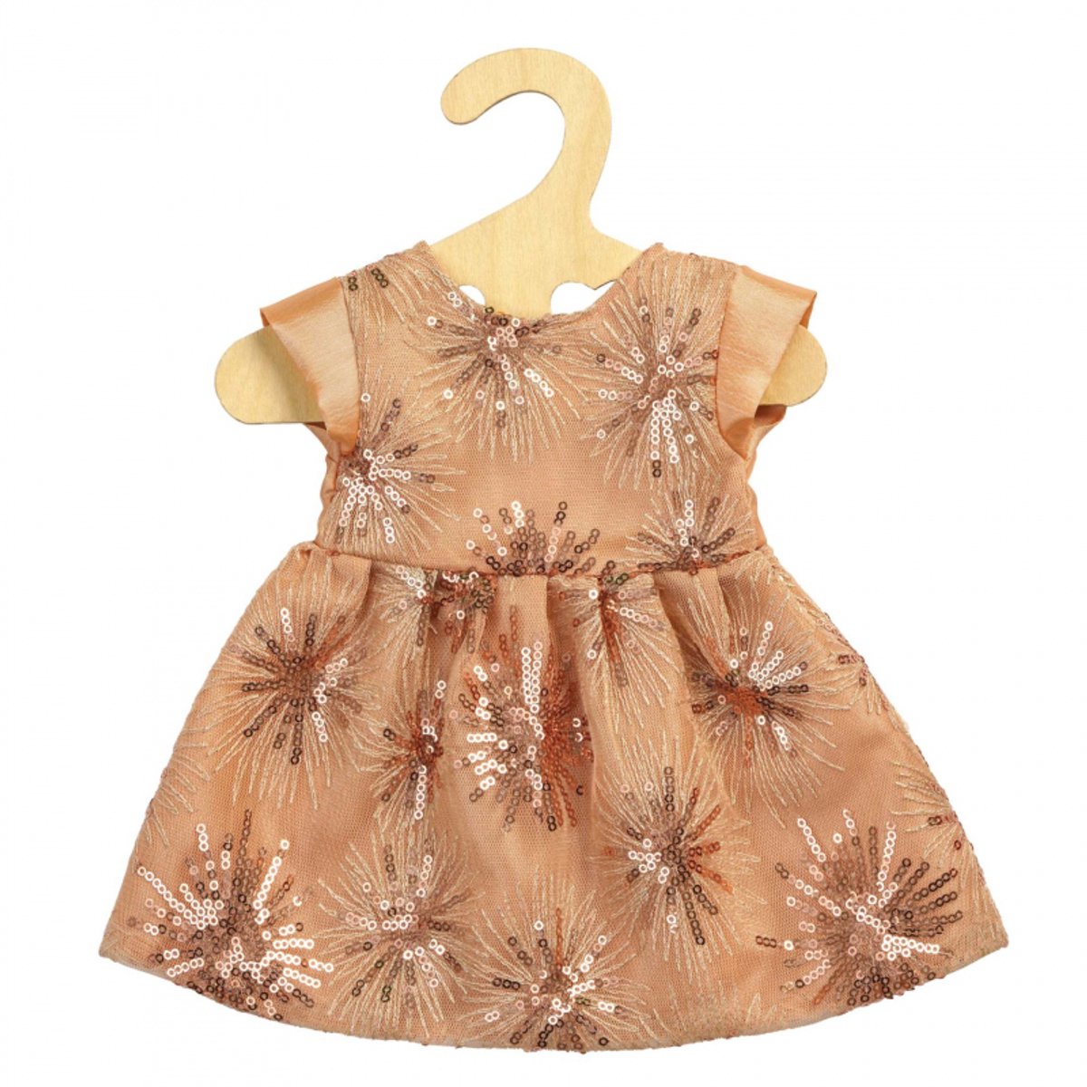 Robe de poupée Heless, robe à paillettes, or rose, 28-35 cm, vêtements de poupée.