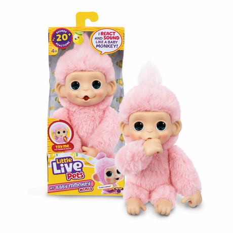 Petits animaux vivants - mon bébé singe minis 'luna citron' bébé singe - jouet en peluche interactif