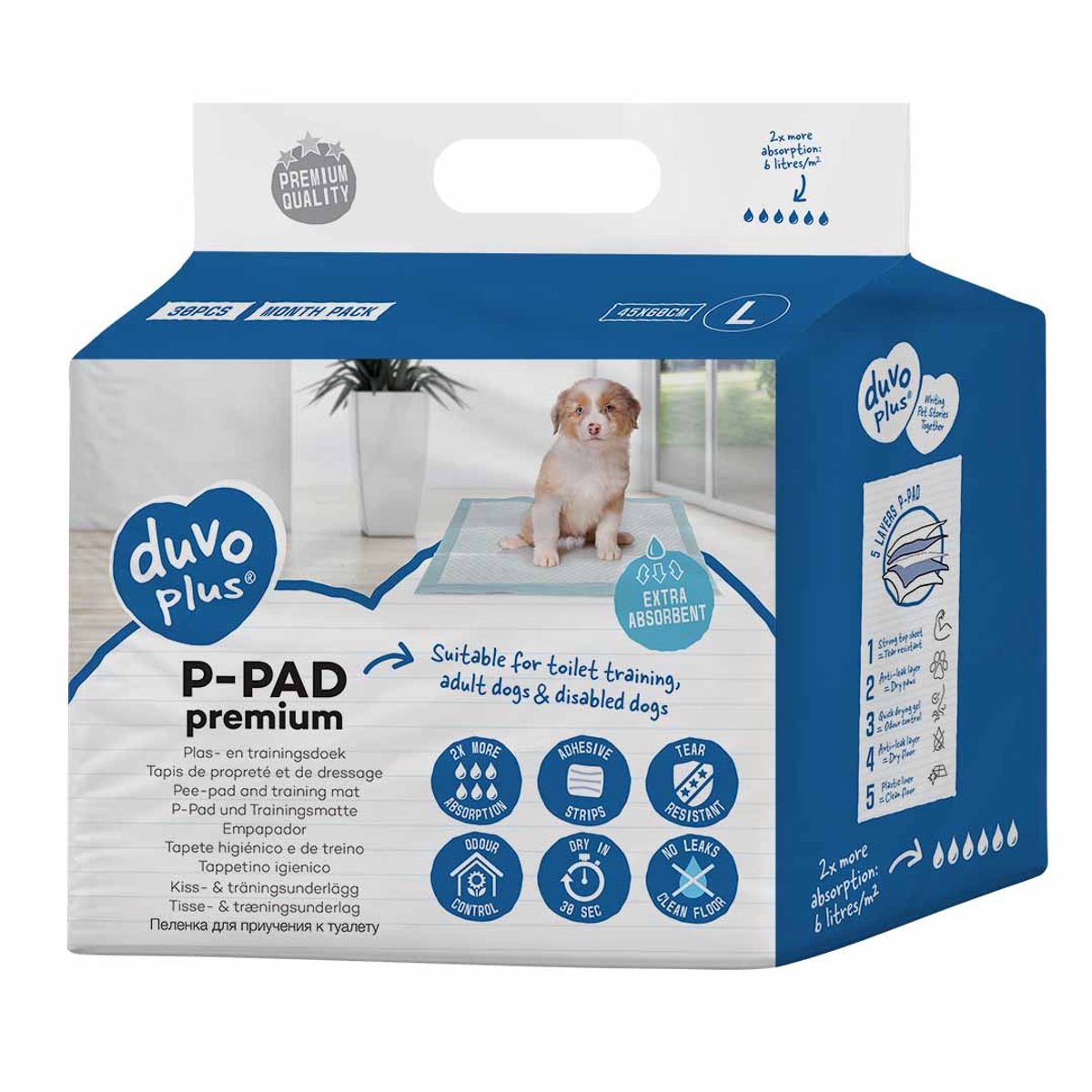 Duvo + p-pad premium l - 45x60cm 30 pièces