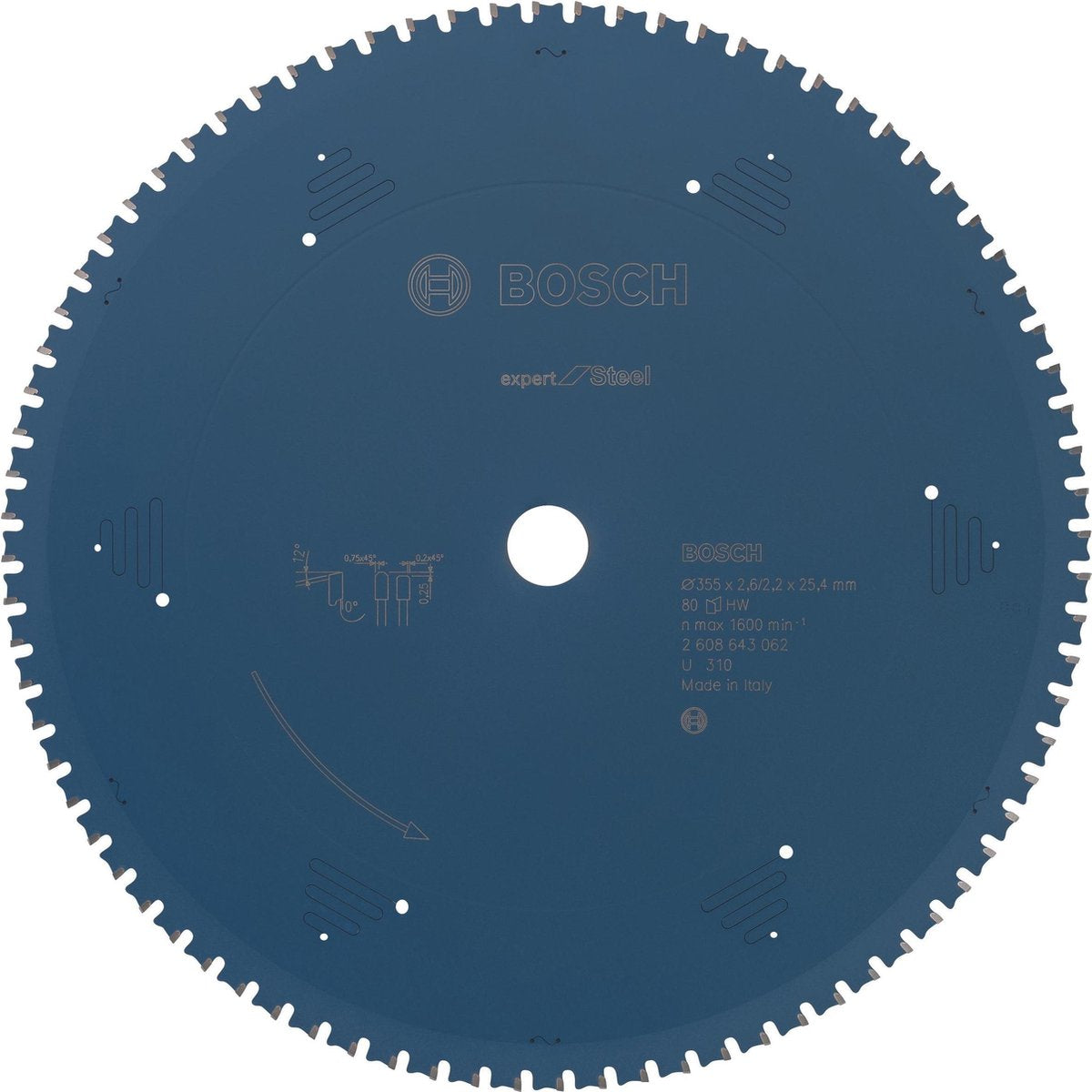 Bosch lame de scie circulaire expert pour acier 355 x 25,4 x 2,2 mm, 80