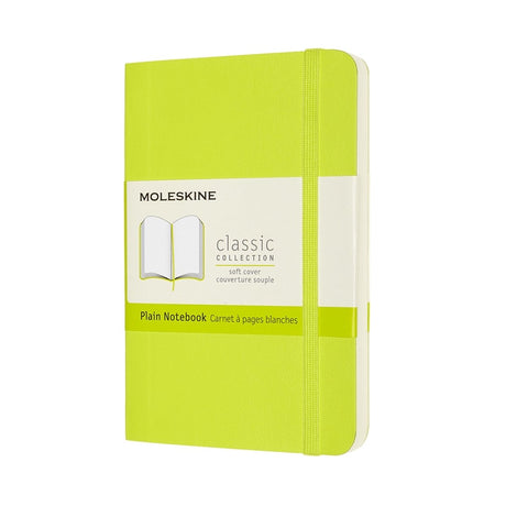 Carnet classique Moleskine - pochette - couverture souple - vierge - vert citron