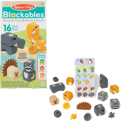 Ensemble de jeu Melissa Doug Blockables Woodland Friends (16 pièces) | 2 pièces