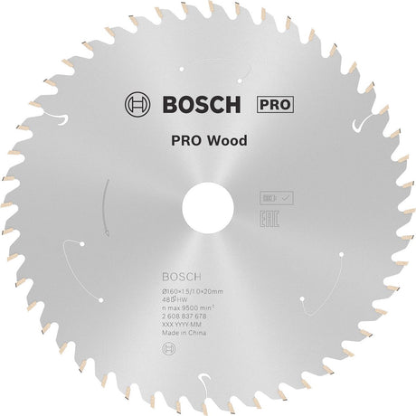 Lame de scie sans fil Bosch pro wood pour scies circulaires 160 x 1,5 x 20 mm - ...