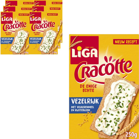 Liga cracotte crackers légers riches en fibres 6 x 250g - crackers - substituts de pain - riche en fibres - petit déjeuner