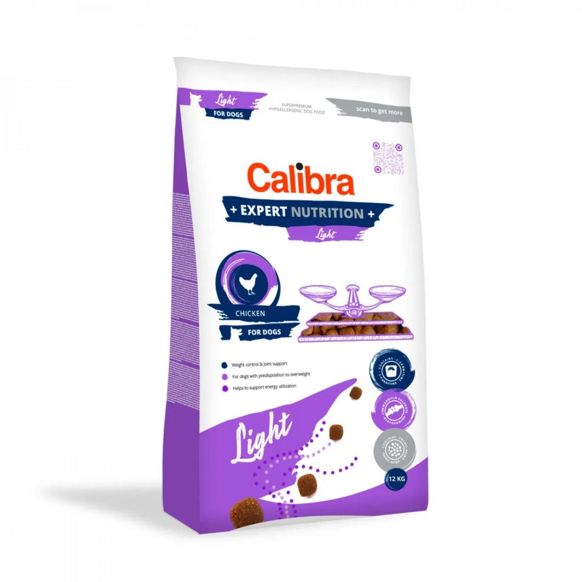 Calibra expert - nourriture pour chien - légère - sans céréales - 12 kg