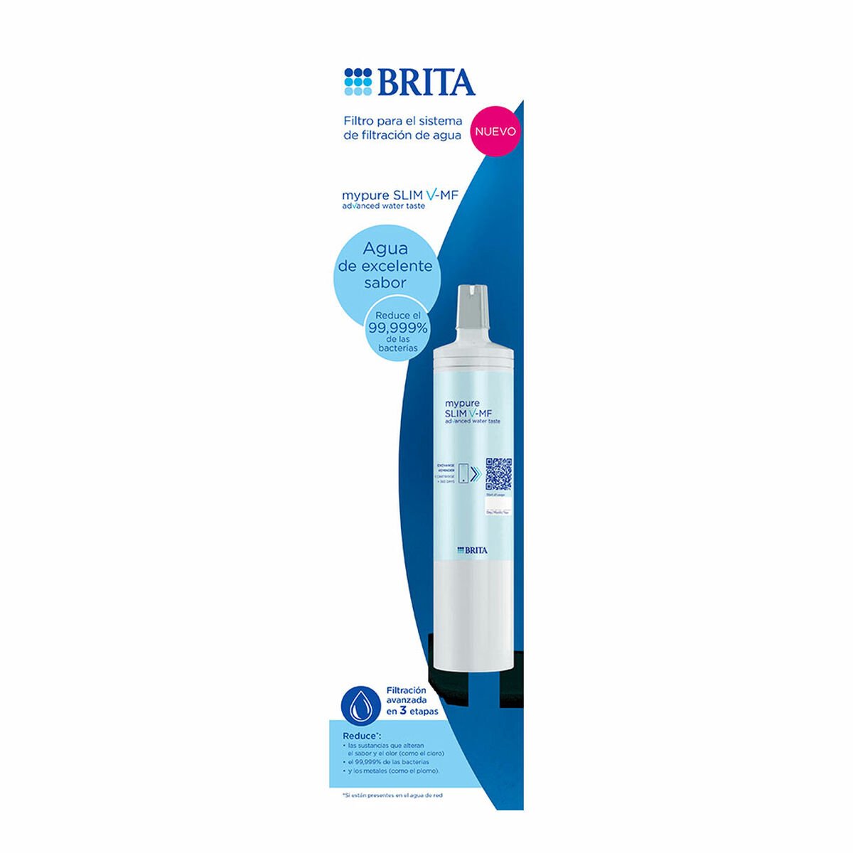 Brita filtre à eau mypure slim v-mf 1053237 recharge