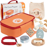 Jeu de soins aux animaux en bois Classic World dans un sac, 16 pièces.