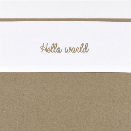 Drap de berceau Meyco baby hello world - taupe - 75x100cm - 0,3 tog