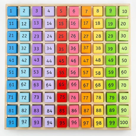 Blocs numérotés en bois Bigjigs dans un plateau à compartiments, 100 pcs.