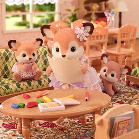 Familles Sylvanian 5800 cerfs jumeaux - 2 figurines de jeu douces et veloutées