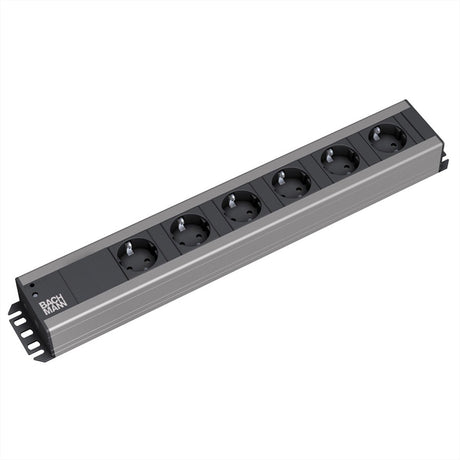 Bachmann multiprise 6x contact de terre, compatible rack 19 pouces, 2 m