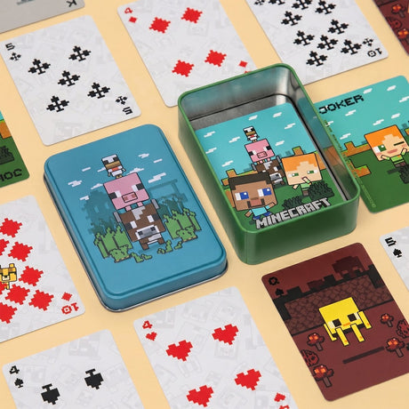 Paladone Minecraft Cartes à jouer sous licence officielle en forme d'animaux en boîte, jeu de cartes standard pour garçons et filles, coffret cadeau et marchandise pour joueur –