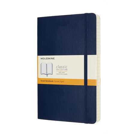 Carnet classique Moleskine - étendu - grand - couverture souple - ligné - bleu saphir