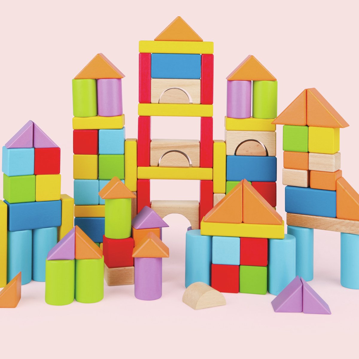 Blocs de construction en bois Hape 101 pièces - blocs classiques en bois de hêtre pour les tout-petits à partir de 12 mois