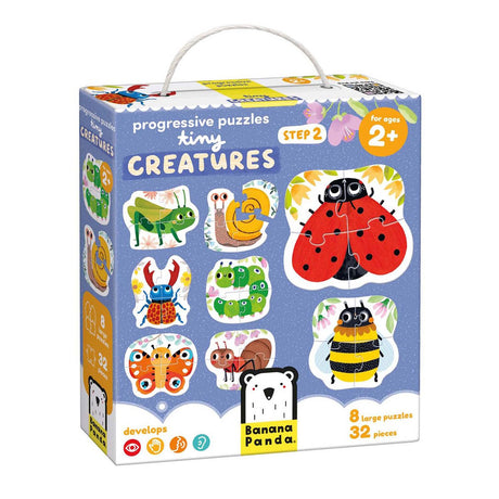 Panda banane - puzzles ascendants petits animaux - 8 puzzles