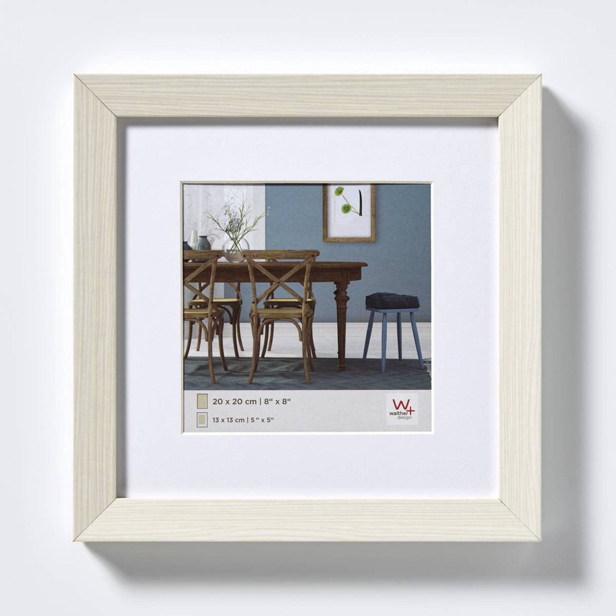 Walther fiorito - cadre en bois mdf - format photo 20x20 cm - blanc