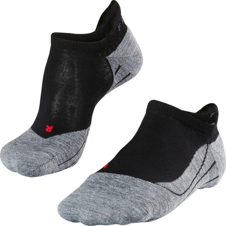 Falke ru4 chaussettes de course invisibles anti-ampoules en coton matériau fonctionnel hommes noir - taille 44-45