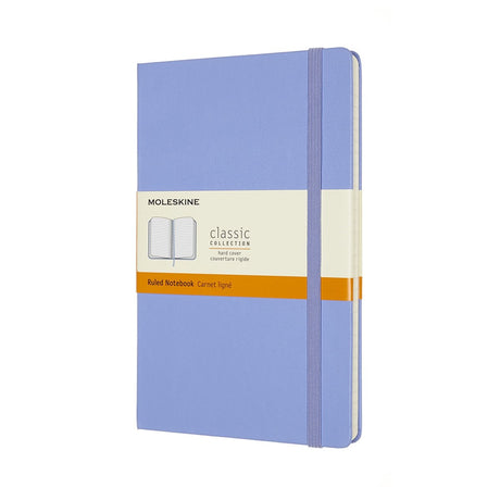 Carnet classique Moleskine - grand - couverture rigide - ligné - bleu hortensia