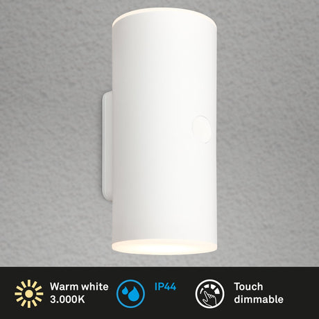 Briloner - lampe d'extérieur - lima - tactile - dimmable par étapes - chargement via USB - batterie rechargeable - protection contre les projections d'eau - 15,5 x 7 x 8 cm - noir