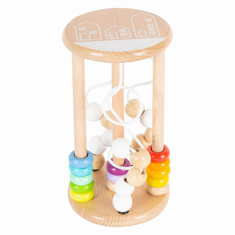 Small foot - hochet en bois motricité spirale arc-en-ciel