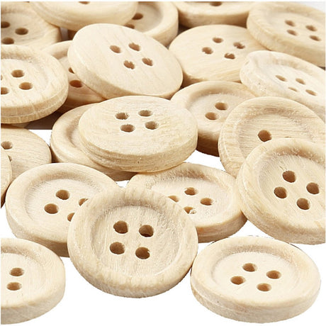 Société créative https: www.ccobby.nl boutons-en-bois-d-23-mm-4-trous-30-pièces-1-boîte