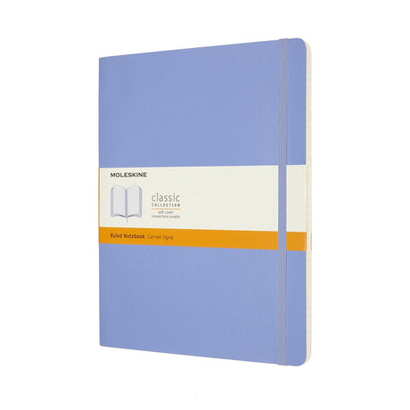 Carnet classique Moleskine - extra large - couverture souple - ligné - bleu hortensia