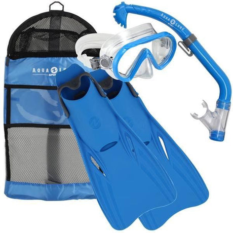 Aqua Lung Sport Santa Cruz Set - Set de tuba - Lunettes de plongée - Tuba - Enfants - Bleu - 25-31