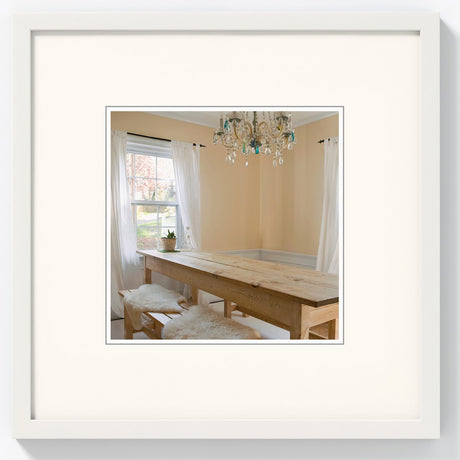 Poivrons Walther - cadre en bois - format photo 30x30 cm - blanc polaire