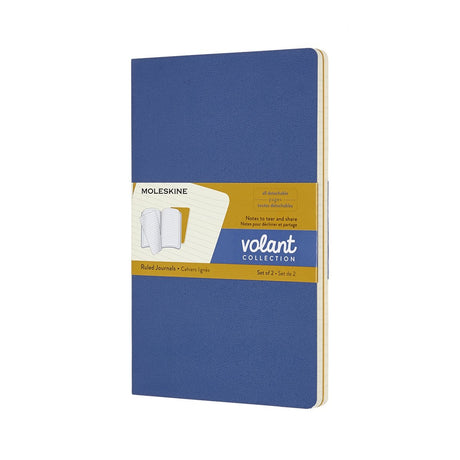 Carnets à volants Moleskine - grands - lignés - bleu jaune