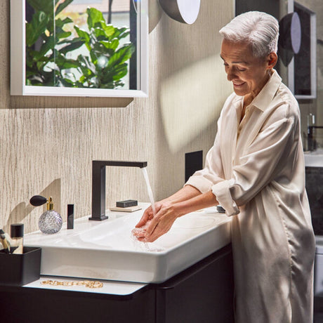 Hansgrohe tecturis e - robinet de lavabo - 2 trous - démarrage à froid à économie d'énergie - avec vidage - taille 150 mm - bronze brossé