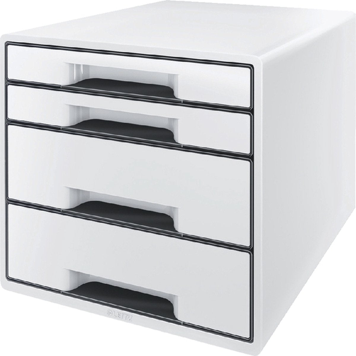 Caisson à tiroirs Leitz wow cube avec 4 tiroirs - rangement avec compartiments - pour le bureau et le travail à domicile - idéal pour le bureau à domicile - blanc gris