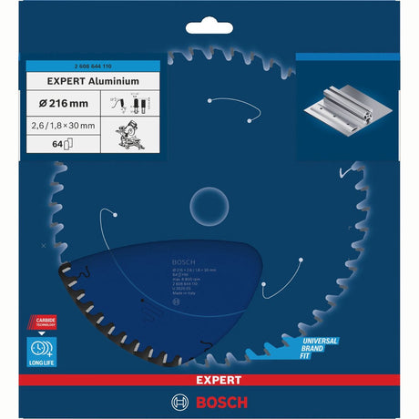 Bosch accessoires lame de scie circulaire expert pour aluminium 216x30x2,6 1,8x64t - 2608644110