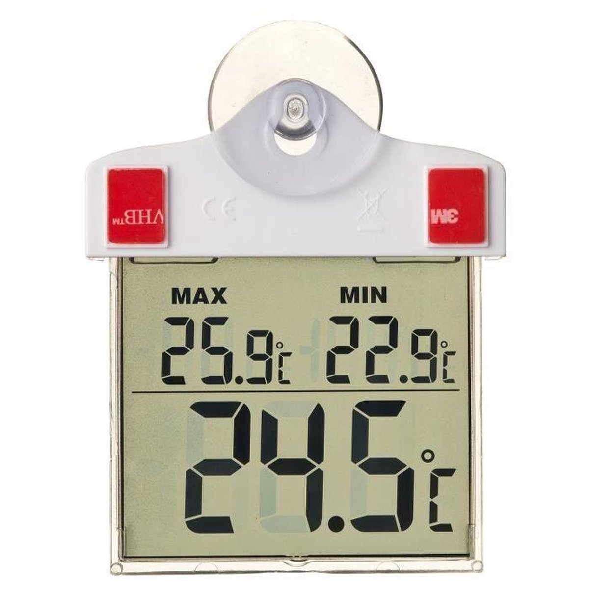 Thermomètre à fenêtre naturelle numérique 13x10x3 cm 6080078
