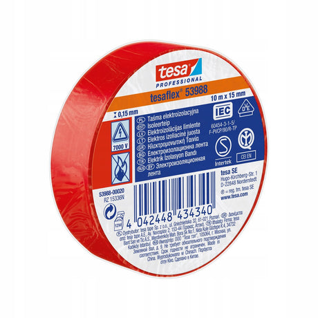 Ruban isolant électrique Tesa flex 53988 rouge 15 mm x 10 m