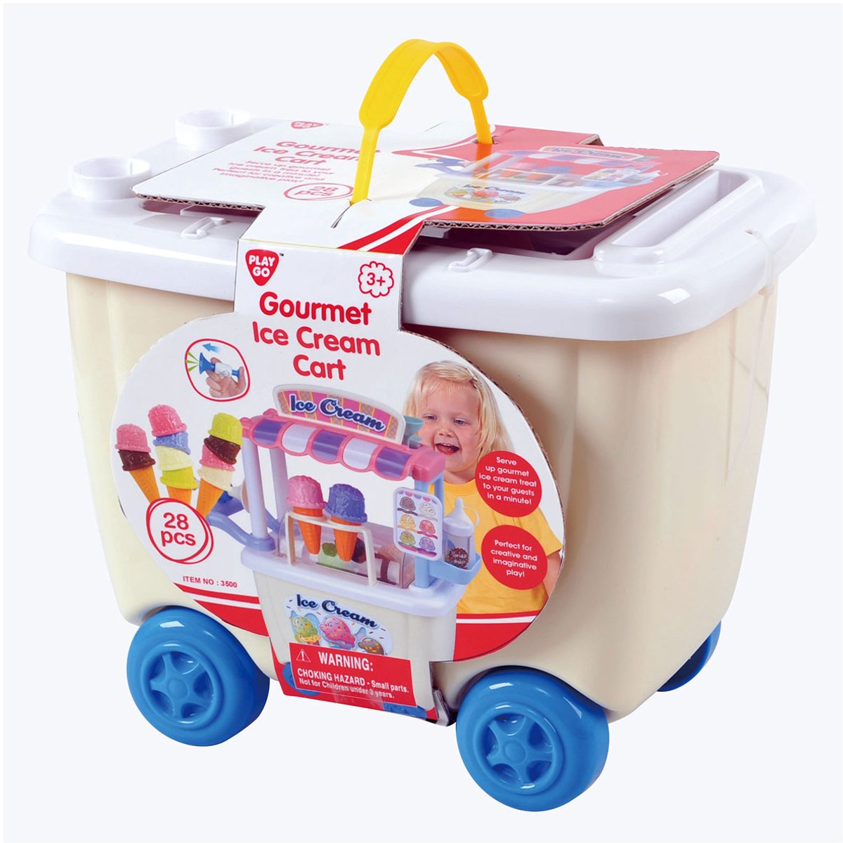 Magasin de jouets Playgo pour enfants - chariot à pousser - stand de glaces avec glaces - set d'argile - argile à glace