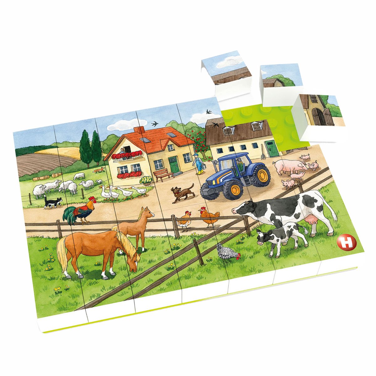 Hubelino bloc puzzle vie à la ferme - 35 pcs.