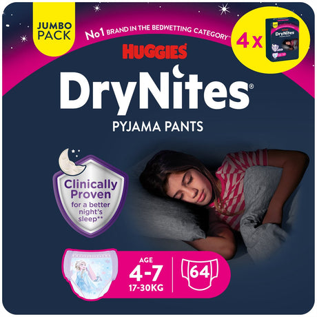 Pantalons à couches Drynites Huggies - filles - 4 à 7 ans (17 - 30 kg) - 64 pièces - pack économique