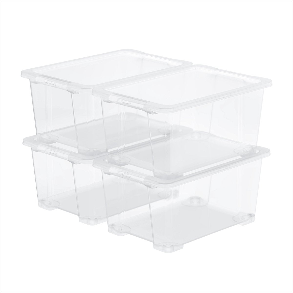 Rotho core basic opbergbox - set van 4 - stapelbaar - 44 ltr