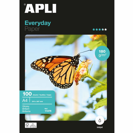 Apli papier photo brillant quotidien a4 100 feuilles