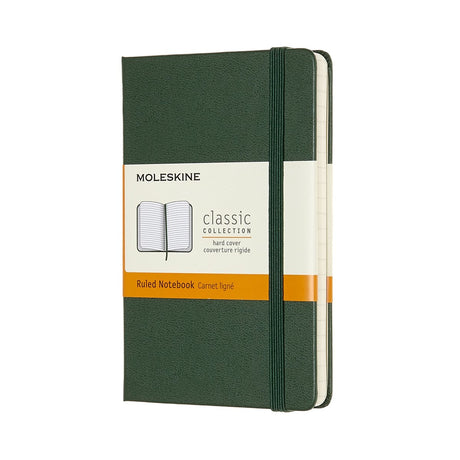 Carnet classique Moleskine - poche - couverture rigide - ligné - vert myrte